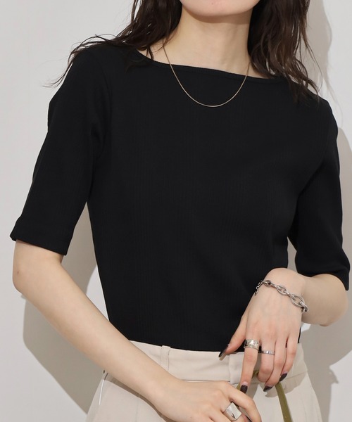 atONE(アットワン)の「atONE 前後2WAYランダムリブカットソー(Tシャツ/カットソー・レディース・ホワイト/モカ/ブラック・FREE)」の9枚目の写真