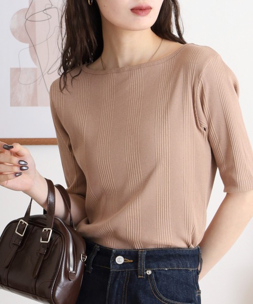 atONE(アットワン)の「atONE 前後2WAYランダムリブカットソー(Tシャツ/カットソー・レディース・ホワイト/モカ/ブラック・FREE)」の12枚目の写真