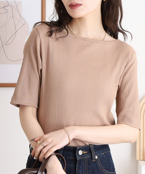 atONE(アットワン)の「atONE 前後2WAYランダムリブカットソー(Tシャツ/カットソー・レディース・ホワイト/モカ/ブラック・FREE)」の13枚目の写真