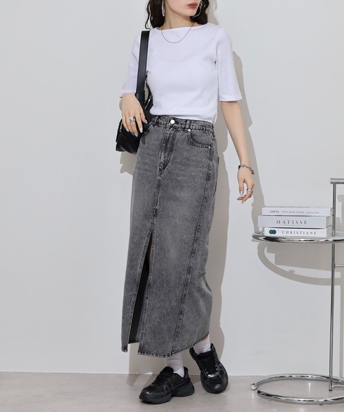 atONE(アットワン)の「atONE 前後2WAYランダムリブカットソー(Tシャツ/カットソー・レディース・ホワイト/モカ/ブラック・FREE)」の7枚目の写真