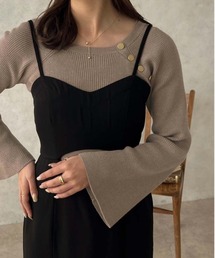 apres jour clair | 【apres jour clair】アシメボタンニットトップス【ZOZOTOWN限定アイテム】(ニット/セーター)