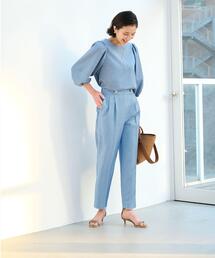 green label relaxing（グリーンレーベルリラクシング）の「シャンブレー ハイチェスト パンツ -ストレッチ・接触冷感-（その他パンツ）」