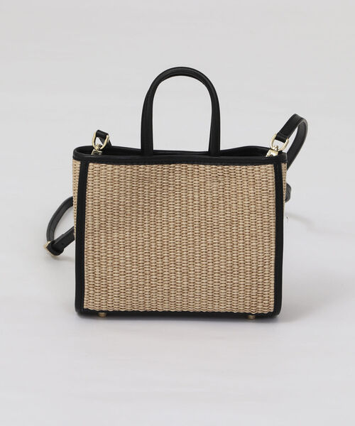 CHRISTIAN VILLA（クリスチャンヴィラ）の「【CHRISTIAN VILLA/クリスチャンヴィラ】ラフィア調スクエアトートバッグ（トートバッグ・レディース・ホワイト系その他4/ブラック系その他3・FREE）」の4枚目の写真