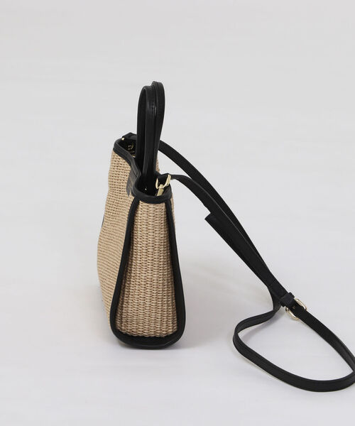 CHRISTIAN VILLA（クリスチャンヴィラ）の「【CHRISTIAN VILLA/クリスチャンヴィラ】ラフィア調スクエアトートバッグ（トートバッグ・レディース・ホワイト系その他4/ブラック系その他3・FREE）」の5枚目の写真