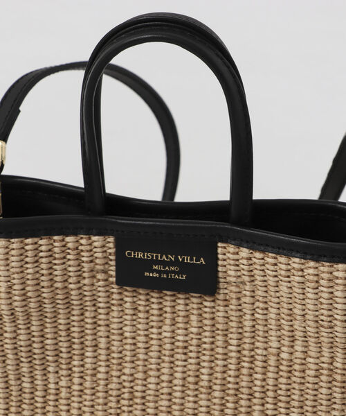 CHRISTIAN VILLA（クリスチャンヴィラ）の「【CHRISTIAN VILLA/クリスチャンヴィラ】ラフィア調スクエアトートバッグ（トートバッグ・レディース・ホワイト系その他4/ブラック系その他3・FREE）」の7枚目の写真