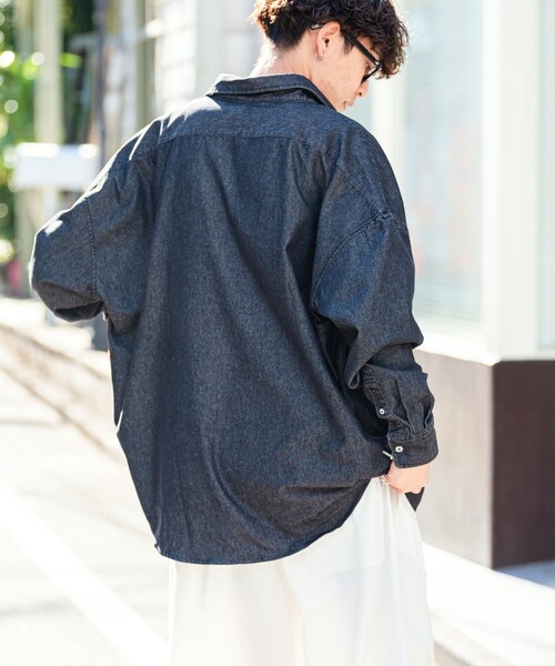 U.S. POLO ASSN.（ユーエスポロアッスン）の「U.S. POLO ASSN./ユーエスポロアッスン　別注レギュラーカラーデニムシャツ/ビッグシャツ/ユニセックス（シャツ/ブラウス・メンズ・サックスブルー/チャコールグレー/ブルー・SMALL/MEDIUM/LARGE）」の8枚目の写真