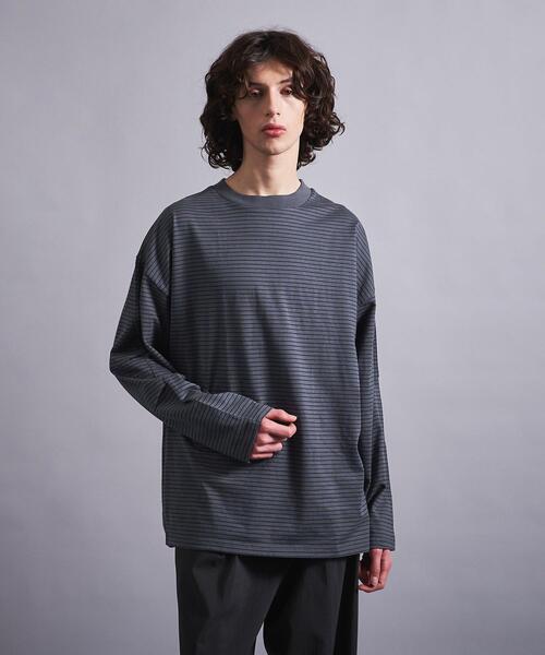 MILLER(ミラー)の「<Miller × monkey time> BORDER LONG SLEEVE/カットソー(Tシャツ/カットソー・メンズ・ブラック/ダークグレー・S/M/L/XL)」の6枚目の写真