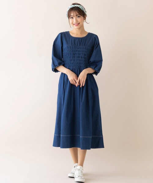 Rose Tiara（ローズティアラ）の「ソフトデニムシャーリングワンピース