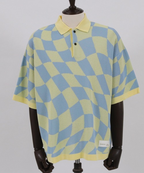 ADAM PATEK(アダムパテック)の「ADAMPATEK / skewed check pattern short sleeve knit ...