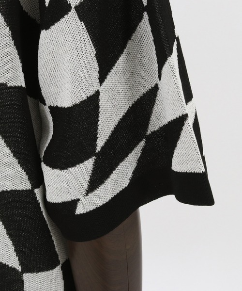 ADAM PATEK（アダムパテック）の「ADAMPATEK / skewed check pattern short sleeve knit polo shirts/ルーズシルエットニットポロシャツ”歪みチェッカー”（ポロシャツ・メンズ・ブラック/イエロー・1/2/3）」の16枚目の写真