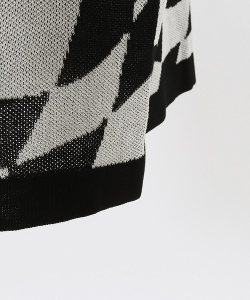 ADAM PATEK（アダムパテック）の「ADAMPATEK / skewed check pattern short sleeve knit polo shirts/ルーズシルエットニットポロシャツ”歪みチェッカー”（ポロシャツ・メンズ・ブラック/イエロー・1/2/3）」の17枚目の写真