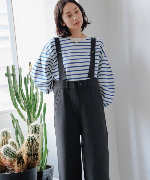 niko and...（ニコアンド）の「シャンブレーツイルサロペット（その他パンツ・レディース・グレー/チャコール/ブルー・FREE）」の3枚目の写真