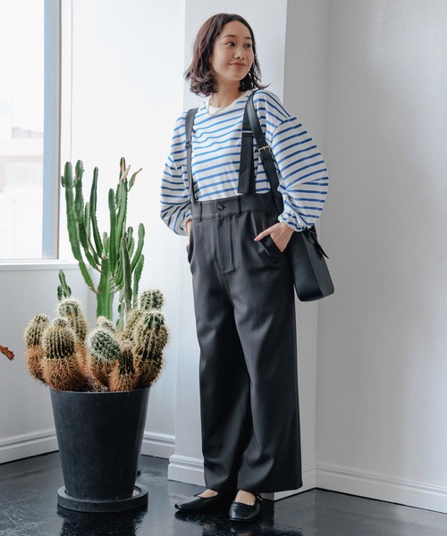 niko and...（ニコアンド）の「シャンブレーツイルサロペット（その他パンツ・レディース・グレー/チャコール/ブルー・FREE）」の5枚目の写真