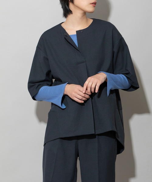 Munich（ミューニック）の「ドライタッチオックスコクーントップス（シャツ/ブラウス・レディース・オレンジ/ホワイト/ライトカーキ/ブラック・FREE）」の3枚目の写真