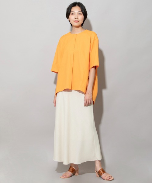 Munich（ミューニック）の「ドライタッチオックスコクーントップス（シャツ/ブラウス・レディース・オレンジ/ホワイト/ライトカーキ/ブラック・FREE）」の5枚目の写真