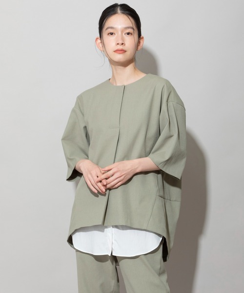 Munich（ミューニック）の「ドライタッチオックスコクーントップス（シャツ/ブラウス・レディース・オレンジ/ホワイト/ライトカーキ/ブラック・FREE）」の22枚目の写真