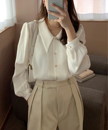 フレンチバブルスリーブシャツ