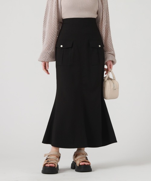 archives（アルシーヴ）の「カーゴマーメイドスカート（スカート・レディース・ラベンダー/アイボリー/ブラック/グレイッシュベージュ・MEDIUM）」の2枚目の写真