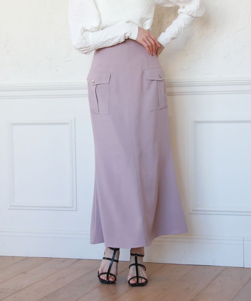 archives（アルシーヴ）の「カーゴマーメイドスカート（スカート・レディース・ラベンダー/アイボリー/ブラック/グレイッシュベージュ・MEDIUM）」の13枚目の写真