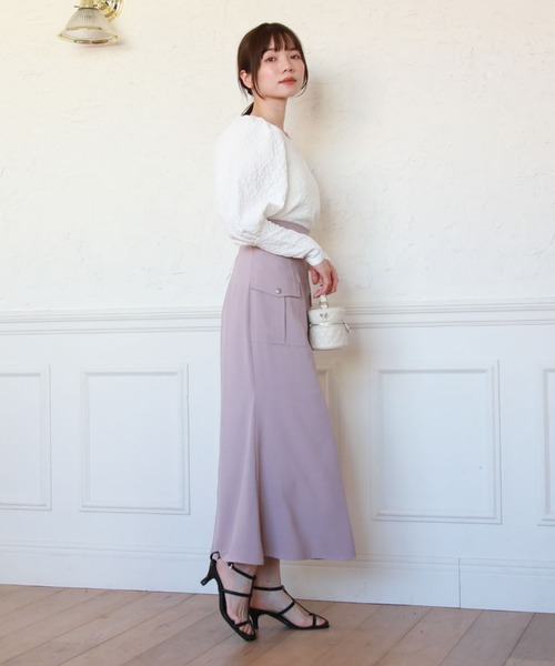 archives（アルシーヴ）の「カーゴマーメイドスカート（スカート・レディース・ラベンダー/アイボリー/ブラック/グレイッシュベージュ・MEDIUM）」の9枚目の写真