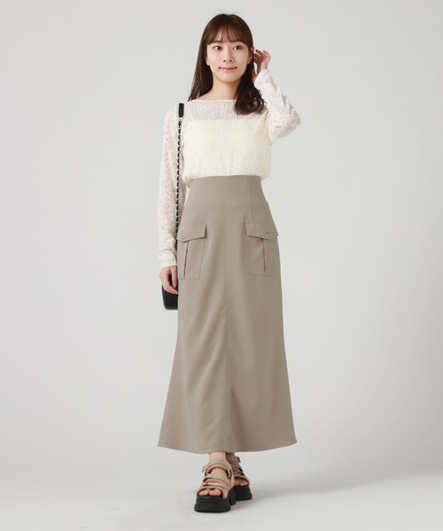 archives（アルシーヴ）の「カーゴマーメイドスカート（スカート・レディース・ラベンダー/アイボリー/ブラック/グレイッシュベージュ・MEDIUM）」の16枚目の写真