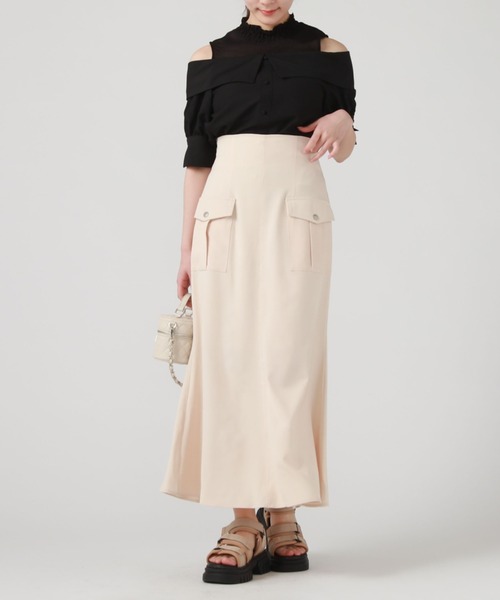 archives（アルシーヴ）の「カーゴマーメイドスカート（スカート・レディース・ラベンダー/アイボリー/ブラック/グレイッシュベージュ・MEDIUM）」の15枚目の写真