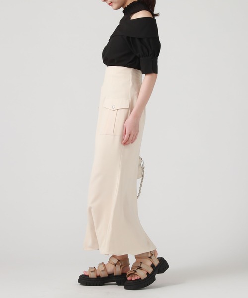 archives（アルシーヴ）の「カーゴマーメイドスカート（スカート・レディース・ラベンダー/アイボリー/ブラック/グレイッシュベージュ・MEDIUM）」の7枚目の写真