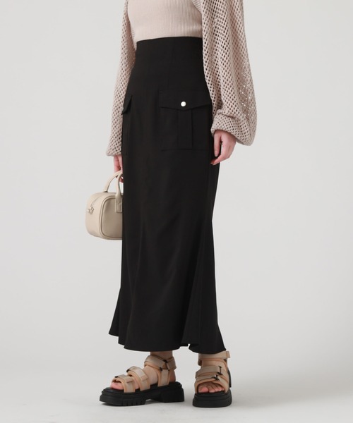 archives（アルシーヴ）の「カーゴマーメイドスカート（スカート・レディース・ラベンダー/アイボリー/ブラック/グレイッシュベージュ・MEDIUM）」の8枚目の写真