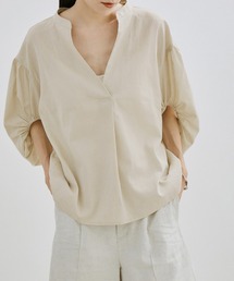 SALON adam et rope' | パフスリーブスキッパーブラウス(シャツ/ブラウス)
