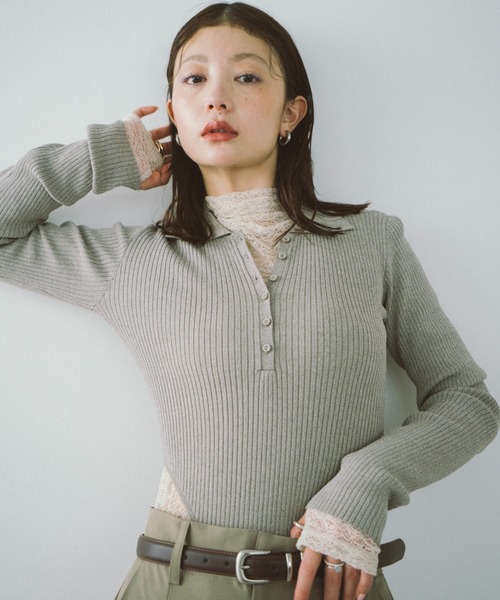 ポロニットボディスーツ ポロニットボディスーツ / Polo Knit Bodysuit（ポロシャツ