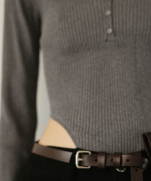 HANNE（アン）の「ポロニットボディスーツ（ポロシャツ・レディース・ブラック/その他/ベージュ/グレー/ベージュ系その他/アイボリー・フリー/FREE）」の12枚目の写真