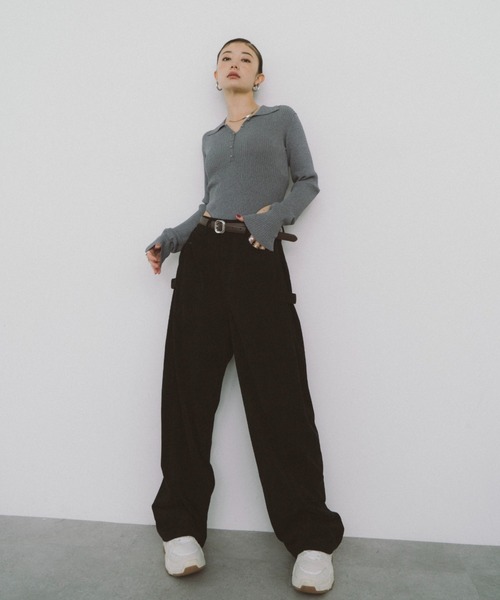 HANNE（アン）の「ポロニットボディスーツ（ポロシャツ・レディース・ブラック/その他/ベージュ/グレー/ベージュ系その他/アイボリー・フリー/FREE）」の15枚目の写真