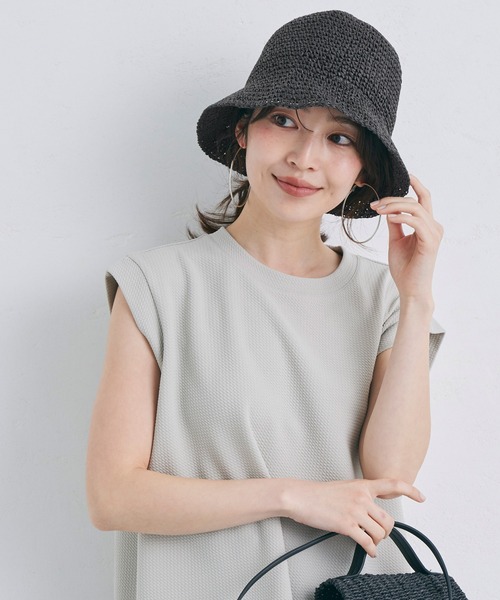 coca(coca)(コカ)の「麦わら帽子(ハット・レディース・アイボリー/ブラック・ONE SIZE)」の6枚目の写真