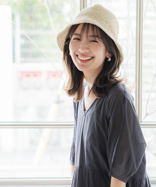 coca(coca)(コカ)の「麦わら帽子(ハット・レディース・アイボリー/ブラック・ONE SIZE)」の13枚目の写真