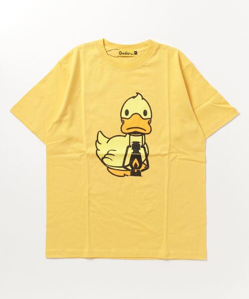 Godisru（ゴディスル）の「ゴディダック半袖Ｔシャツ（あひる）（Tシャツ/カットソー・メンズ・ホワイト/チャコールグレー/オリーブ/イエロー/オレンジ・MEDIUM/LARGE/X-LARGE/SMALL）」の4枚目の写真