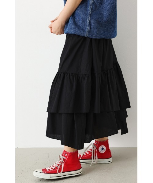 RODEO CROWNS WIDE BOWL（ロデオクラウンズワイドボウル）の「ランダムティアードスカート（スカート・レディース・ブラック/オフホワイト/オレンジ・FREE）」の12枚目の写真