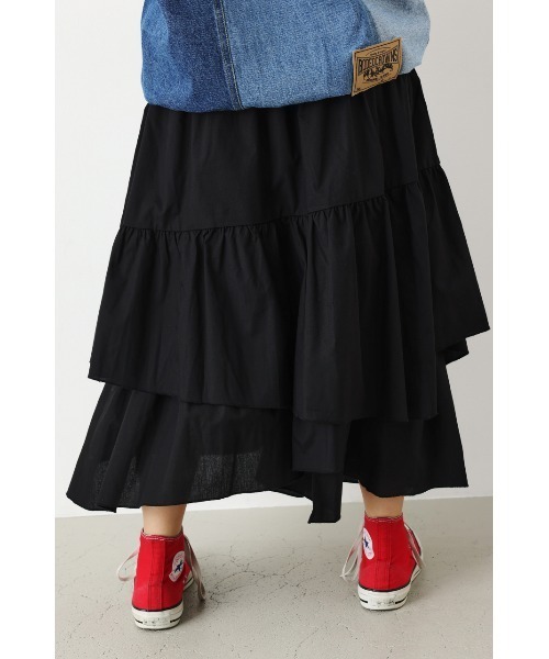 RODEO CROWNS WIDE BOWL（ロデオクラウンズワイドボウル）の「ランダムティアードスカート（スカート・レディース・ブラック/オフホワイト/オレンジ・FREE）」の13枚目の写真