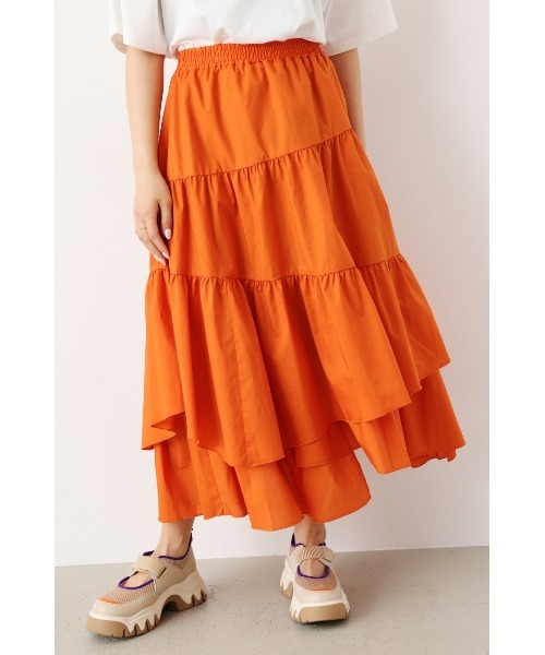 RODEO CROWNS WIDE BOWL（ロデオクラウンズワイドボウル）の「ランダムティアードスカート（スカート・レディース・ブラック/オフホワイト/オレンジ・FREE）」の17枚目の写真