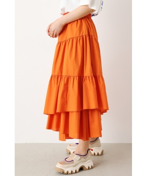 RODEO CROWNS WIDE BOWL（ロデオクラウンズワイドボウル）の「ランダムティアードスカート（スカート・レディース・ブラック/オフホワイト/オレンジ・FREE）」の18枚目の写真