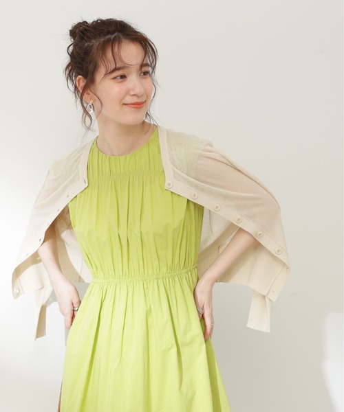 N.(N. Natural Beauty Basic)(エヌエヌナチュラルビューティーベーシック)の「◆クルーネックシアーカーディガン(カーディガン/ボレロ・レディース・オフホワイト/ブラック/ピンク/グリーン/ホワイト系その他・MEDIUM)」の3枚目の写真