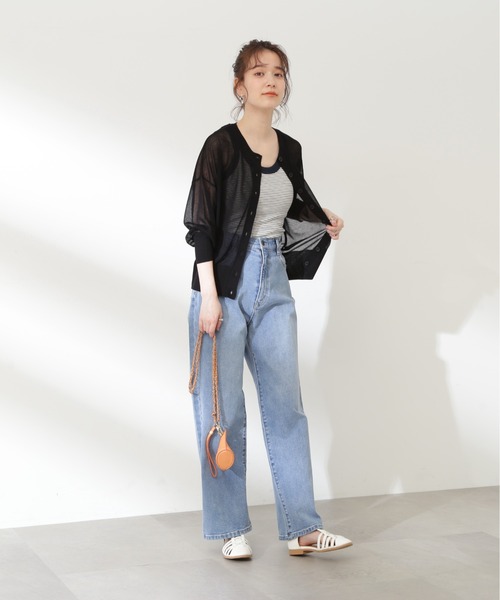 N.(N. Natural Beauty Basic)(エヌエヌナチュラルビューティーベーシック)の「◆クルーネックシアーカーディガン(カーディガン/ボレロ・レディース・オフホワイト/ブラック/ピンク/グリーン/ホワイト系その他・MEDIUM)」の13枚目の写真