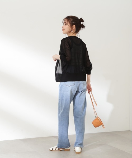 N.(N. Natural Beauty Basic)(エヌエヌナチュラルビューティーベーシック)の「◆クルーネックシアーカーディガン(カーディガン/ボレロ・レディース・オフホワイト/ブラック/ピンク/グリーン/ホワイト系その他・MEDIUM)」の15枚目の写真