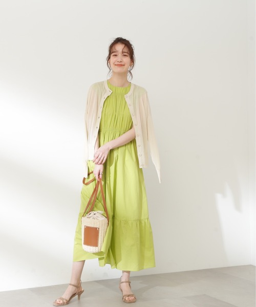 N.(N. Natural Beauty Basic)(エヌエヌナチュラルビューティーベーシック)の「◆クルーネックシアーカーディガン(カーディガン/ボレロ・レディース・オフホワイト/ブラック/ピンク/グリーン/ホワイト系その他・MEDIUM)」の7枚目の写真