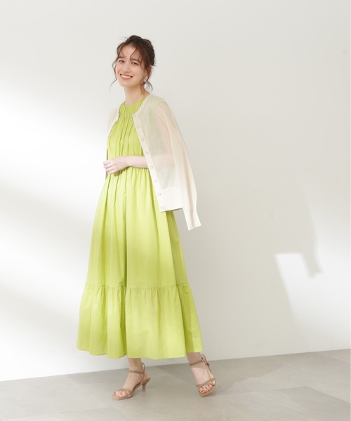 N.(N. Natural Beauty Basic)(エヌエヌナチュラルビューティーベーシック)の「◆クルーネックシアーカーディガン(カーディガン/ボレロ・レディース・オフホワイト/ブラック/ピンク/グリーン/ホワイト系その他・MEDIUM)」の8枚目の写真