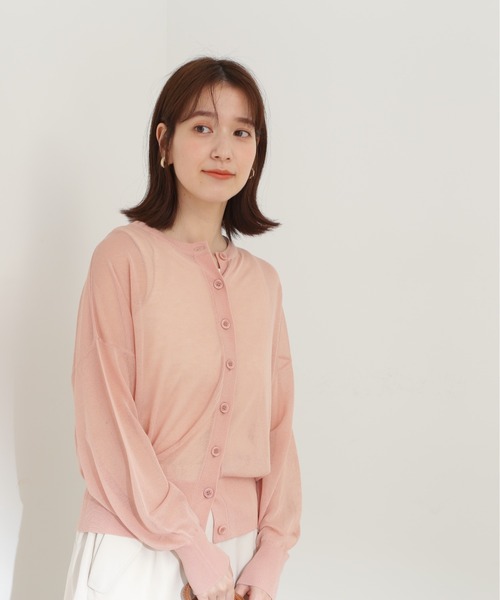 N.(N. Natural Beauty Basic)(エヌエヌナチュラルビューティーベーシック)の「◆クルーネックシアーカーディガン(カーディガン/ボレロ・レディース・オフホワイト/ブラック/ピンク/グリーン/ホワイト系その他・MEDIUM)」の20枚目の写真