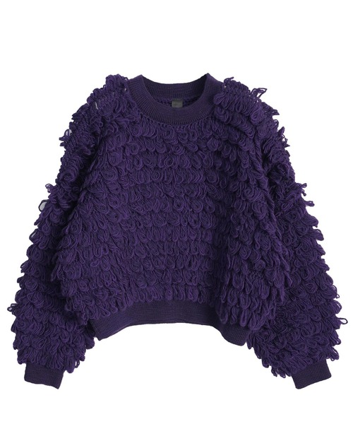 SHAREEF（シャリーフ）の「LOOP KNIT PULLOVER（ニット/セーター・メンズ・ライトグレー/ブラック/パープル・1/2）」の14枚目の写真