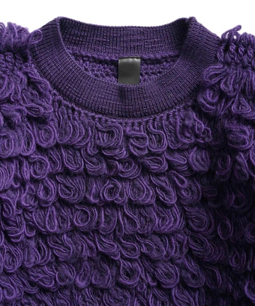SHAREEF（シャリーフ）の「LOOP KNIT PULLOVER（ニット/セーター・メンズ・ライトグレー/ブラック/パープル・1/2）」の7枚目の写真