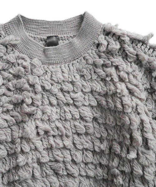 SHAREEF（シャリーフ）の「LOOP KNIT PULLOVER（ニット/セーター・メンズ・ライトグレー/ブラック/パープル・1/2）」の8枚目の写真