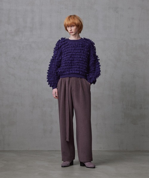 SHAREEF（シャリーフ）の「LOOP KNIT PULLOVER（ニット/セーター・メンズ・ライトグレー/ブラック/パープル・1/2）」の12枚目の写真