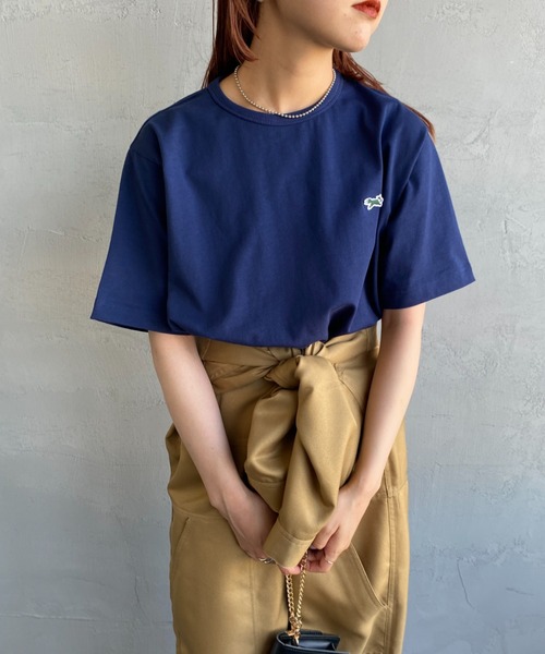TOWNCRAFT（タウンクラフト）の「[TOWN CRAFT/タウンクラフト・THE FOX/ザフォックス] 別注 ワンポイントロゴ ショートスリーブTシャツ（Tシャツ/カットソー・レディース・グリーン/グレイッシュベージュ/ホワイト/ネイビー/ブラック・L/S/XL/M）」の22枚目の写真